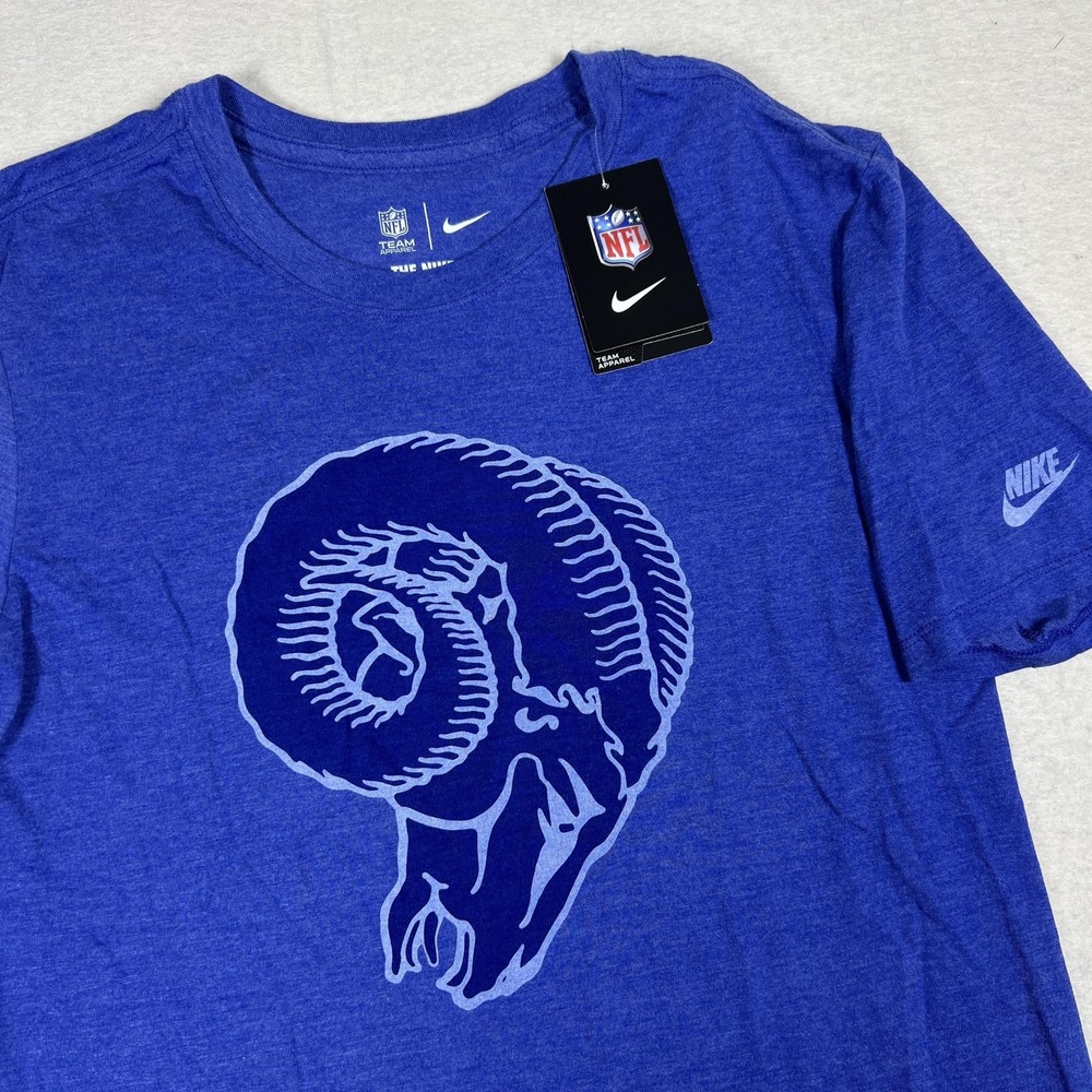 Nike Los Angeles Rams Mens Small Royal Blue Tri-Blend T-Shirt NFL NWT